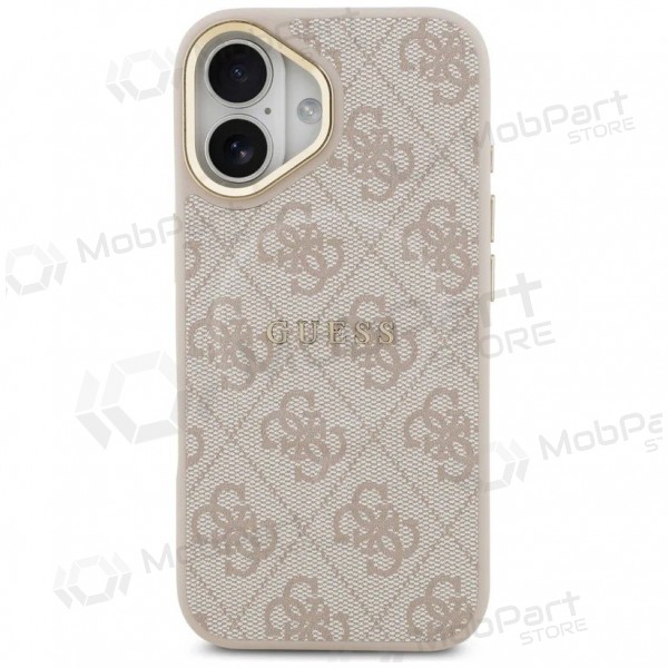 Apple iPhone 17 ümbris - Guess PU Leather 4G Gold Frame MagSafe (roosa)