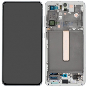 Samsung Galaxy S21 FE 5G ekraan (valged) (koos raamiga) (originaalne)