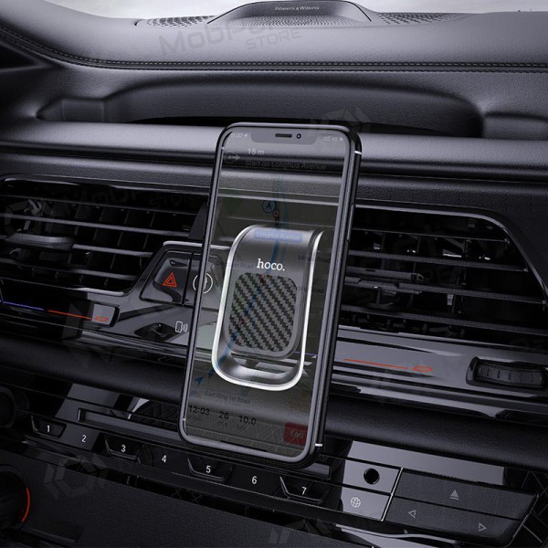 Automobilinis Universaalne telefono laikiklis Hoco CA74 tvirtinamas į ventiliacijos groteles, magnetinis, mustad-hall