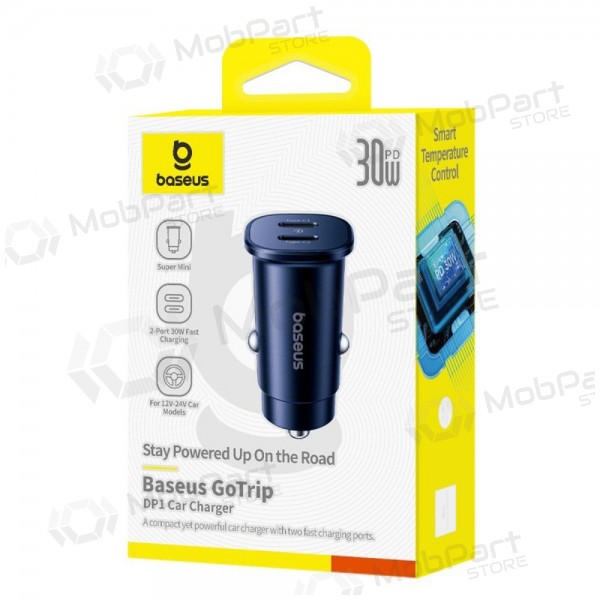 Autolaadija Baseus GoTrip 2xUSB-C 30W mustad C00072300123-01