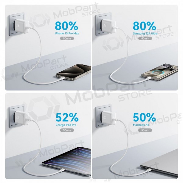 Laadija Joyroom JR-TCF24 USB-C PD30W valged