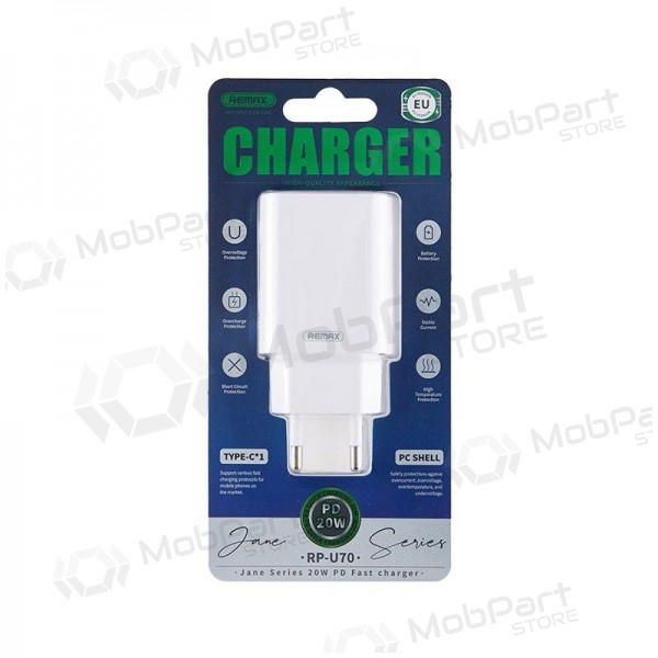 Laadija Remax RP-U70 20W USB-C valged