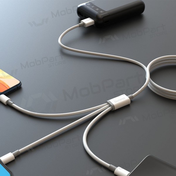 USB-kaabel Dudao L8s-3in1 USB-A kuni USB-C / Micro USB / Lightning 1.2 m 100 W