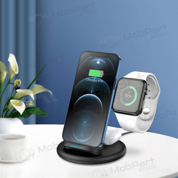 Laadija juhtmeta Dux Ducis C7 3in1 Phone, Apple Watch, Airpods 15W (mustad)