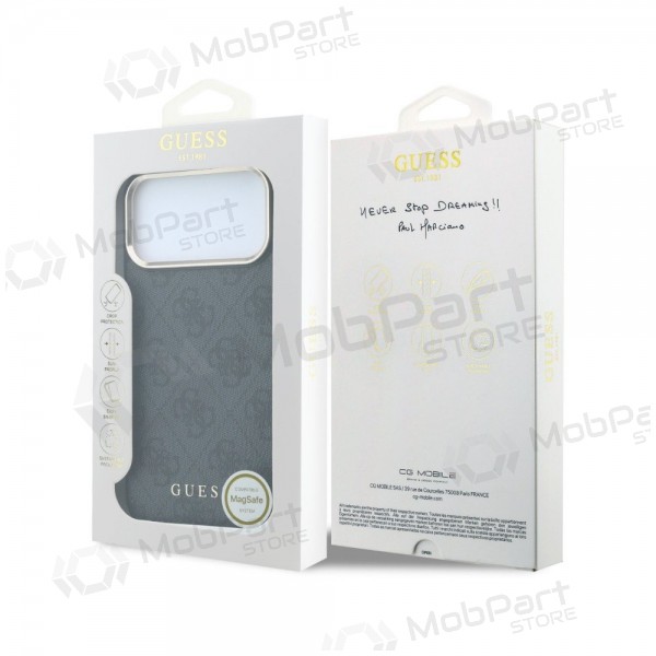 Apple iPhone 18 Pro ümbris - Guess PU Leather 4G Gold Frame MagSafe (must)