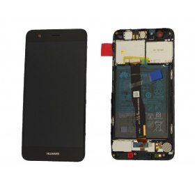 Huawei Nova ekraan (mustad) (koos raamiga ja patarei / aku) (service pack) (originaalne)