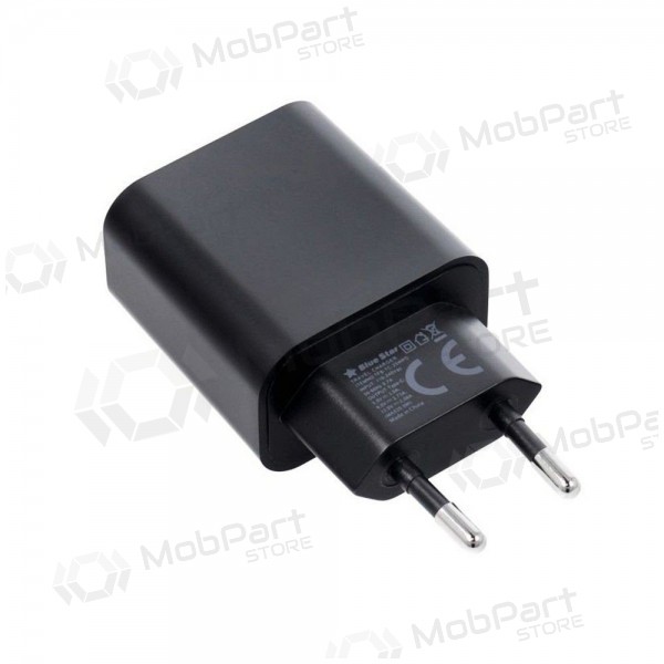 Telefonilaadija Blue Star 20 W USB-C koos USB-C kaabliga must