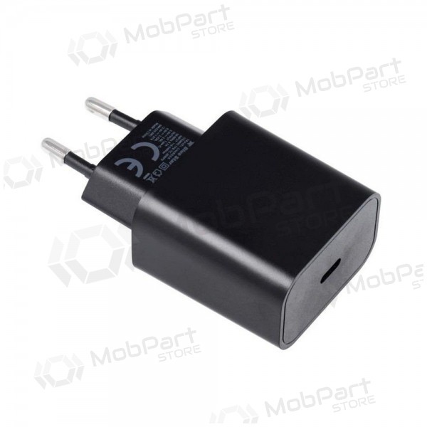 Telefonilaadija Blue Star 20 W USB-C koos USB-C kaabliga must