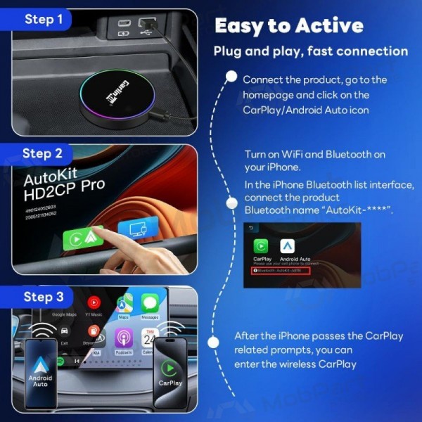 CarPlay adapter Carlinkit HD2CP Pro juhtmevaba Android Auto must