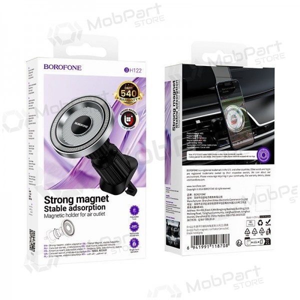 Auto telefonihoidja Borofone BH122 Magsafe (air vent) mustad