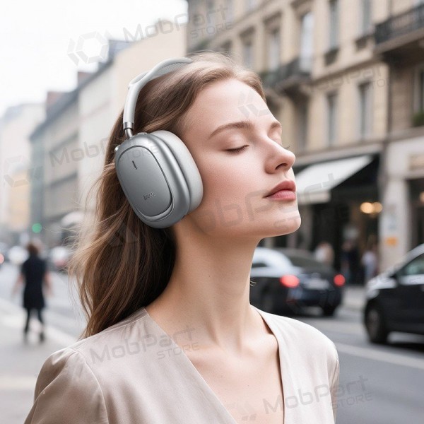 Juhtmevabad kõrvaklapid mikrofoniga Hoco W68 ANC Bluetooth hõbedased