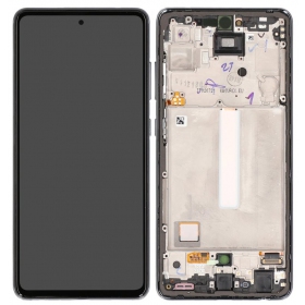 Ekranas Samsung A525/A526 A52 4G/5G 2021 su lietimui jautriu stikliuku ja rėmeliu Awesome Black OLED (real size)