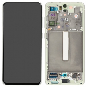 Ekranas Samsung G990 S21 FE 5G su lietimui jautriu stikliuku ja rėmeliu Olive originaalne (service pack)
