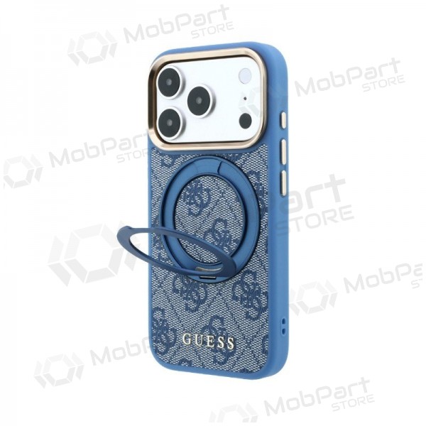 Apple iPhone 18 Pro ümbris - Guess PU 4G Ring Stand MagSafe (sinine)