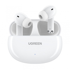 Juhtmetas ausinės Ugreen WS200 HiTune T6 Active Noise-Cancelling Earbuds baltos