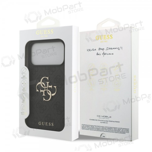 Apple iPhone 17 Pro Max ümbris - Guess PU 4G Metal Logo (hall)
