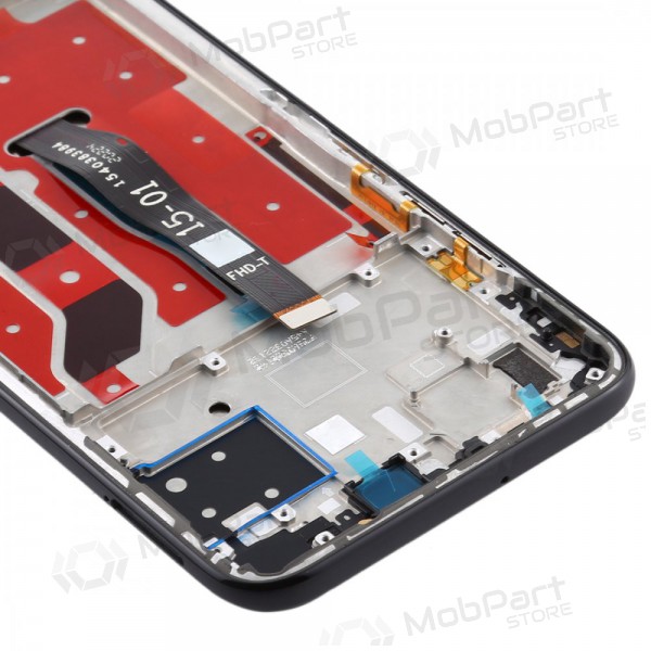 Huawei P40 Lite ekraan (mustad) (koos raamiga) (kasutatud grade A, originaalne)