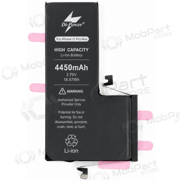 Akumuliatorius "Di-Power" (suurendatud mahtuvusega) mõeldud iPhone 11 Pro Max 4450mAh