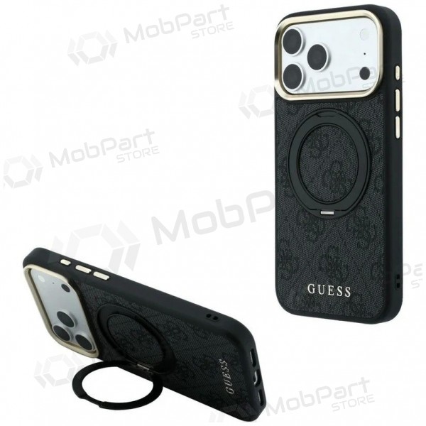 Apple iPhone 18 Pro Max ümbris - Guess PU 4G Ring Stand MagSafe (must)