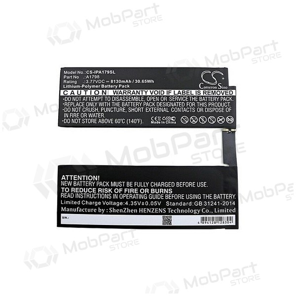 Apple iPad A1701 Pro 10.5 / iPad A1798 Pro 10.5 patarei / aku (8134mAh) Apple iPad A1701 Pro 10.5 / iPad A1798 Pro 10.5 patarei / aku (8134mAh)