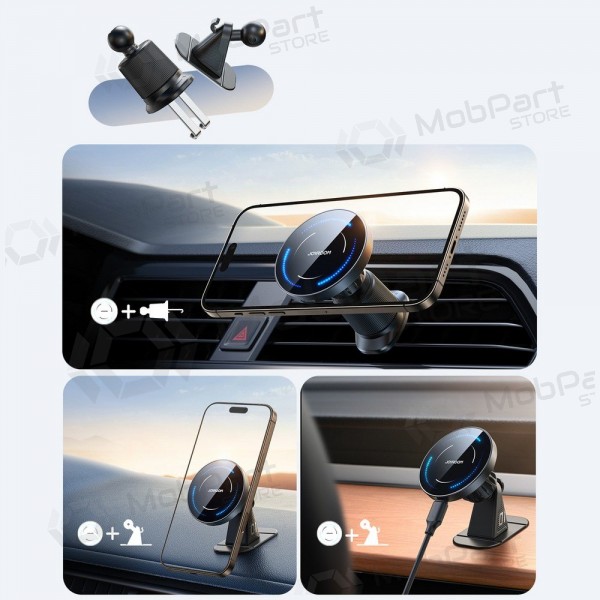 Automobilinis laikiklis-laadija Joyroom JR-ZS502 MagSafe 15W (air vent/dashboard) mustad