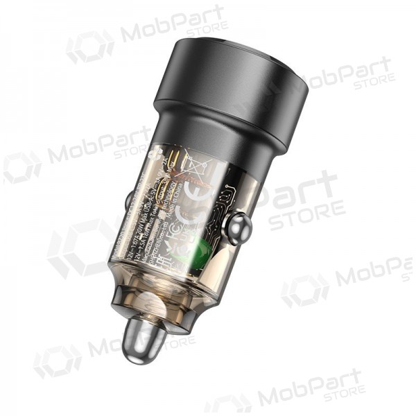 Laadija automobilinis Borofone BZ20 PD20W+QC3.0 38W mustad