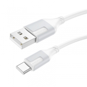 USB-C kaabel Borofone BX101 USB-A kuni USB-C 1 m valge