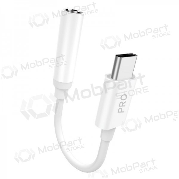 Helimikrofon Dudao L16CPro USB-C kuni 3.5 mm valge