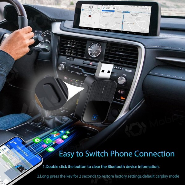 Juhtmeta CarPlay/Android Auto adapter Reach K2 mustad