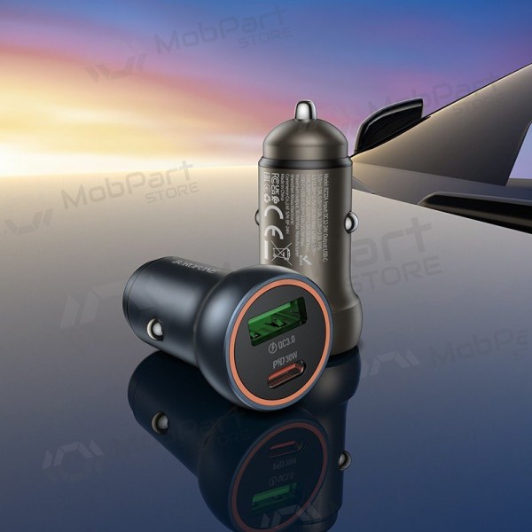 Autolaadija Borofone BZ32A USB-C/USB-A 30W hall