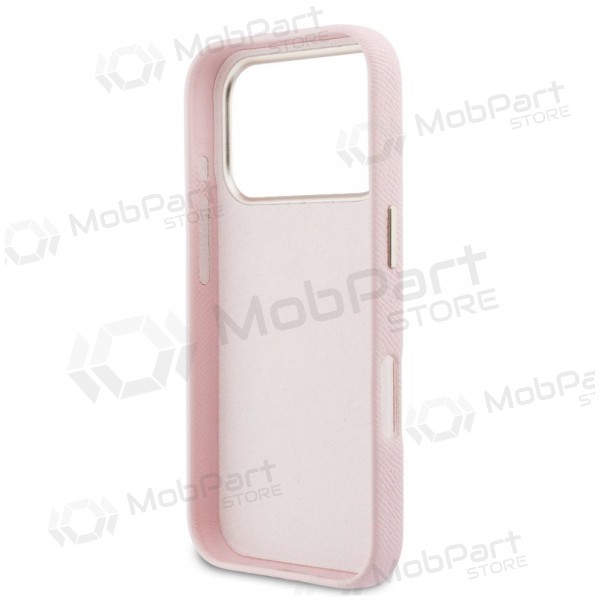 Apple iPhone 17 Pro Max ümbris - Guess PU Grained 4G Resin Metal Logo (roosa)