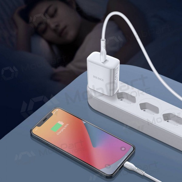 Laadija Dux Ducis C60-PD 20W + Type-C-Lightning (valged)