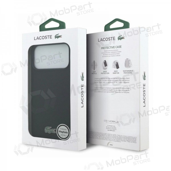 Apple iPhone 18 Pro Max ümbris - Lacoste PVC Petit Pique Semi Wrap Embossed MagSafe (must)