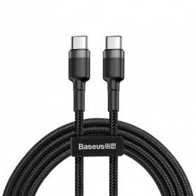 Kaabel Baseus Cafule PD Type-C - Type-C 3.0A 60W (hall-mustad) 1.0m CATKLF-GG1
