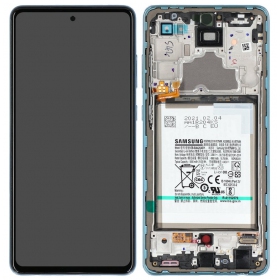 Samsung Galaxy A72 4G / A72 5G ekraan (sinised) (koos raamiga) (originaalne)