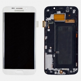 Samsung G925F Galaxy S6 Edge ekraan (valged) (koos raamiga) (service pack) (originaalne)