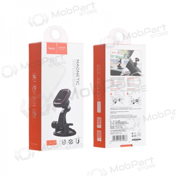 Automobilinis Universaalne telefono laikiklis Hoco CA28, tvirtinamas ant prietaisų skydelio, magnetinis, mustad