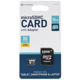 Mälukaart Platinet MicroSD 16GB (class10) + SD Adapter