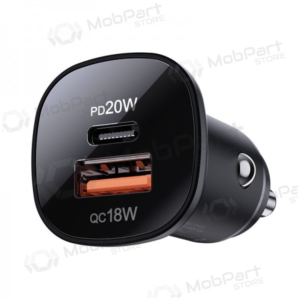 Laadija automobilinis Acefast B1 Mini 38W USB-C+USB-A mustad