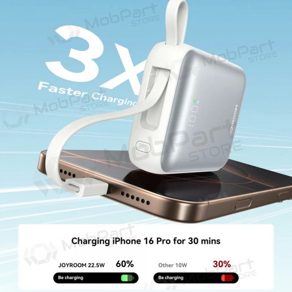 Väline patarei / aku Power Bank Joyroom JR-PBF27 22.5W Mini 10000mAh valge Väline patarei / aku Power Bank Joyroom JR-PBF27 22.5W Mini 10000mAh valge