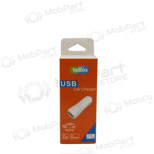 Laadija automobilinis Tellos C102 USB (1A) (valged)