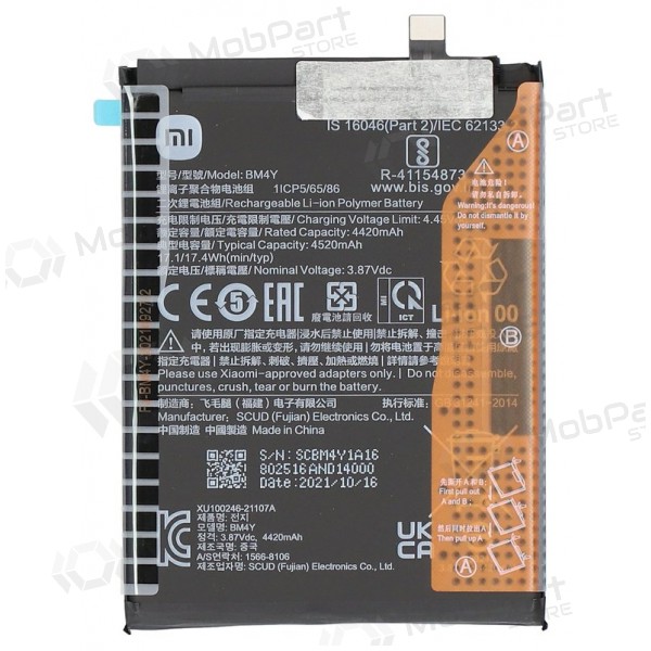 Xiaomi Poco F3, Mi 11i, Redmi K40 patarei / aku, akumuliatorius (BM4Y) (originaalne)