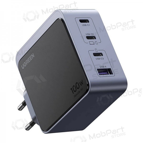 Võrgulaadija Ugreen X565 100 W GaN 3x USB-C + USB-A hall