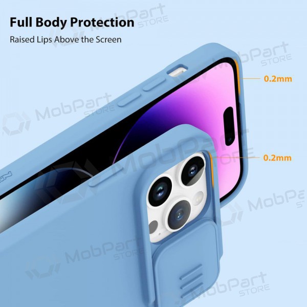 Apple iPhone 15 Pro ümbris „Nillkin Silicone“ (helesinine) Apple iPhone 15 Pro ümbris „Nillkin Silicone“ (helesinine)