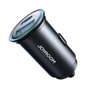 Laadija automobilinis Joyroom JR-CCN04 USB-C/USB-A 60W mustad