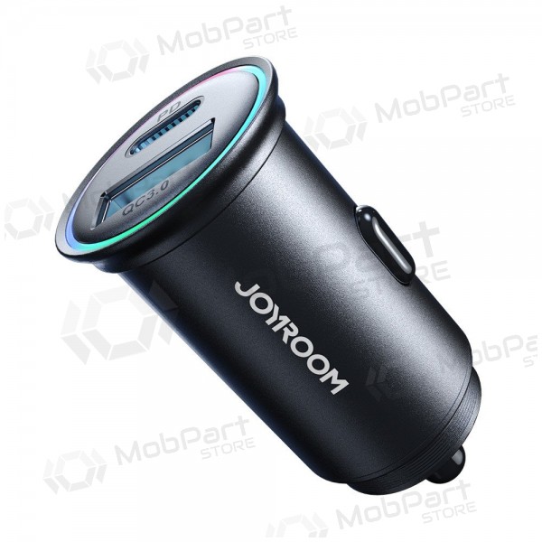 Laadija automobilinis Joyroom JR-CCN04 USB-C/USB-A 60W mustad