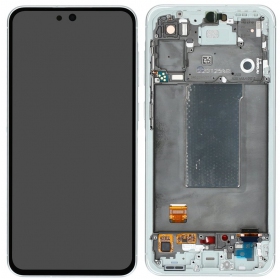 Ekranas Samsung A566 A56 5G su lietimui jautriu stikliuku ja rėmeliu Awesome Lightgrey originaalne (service pack)