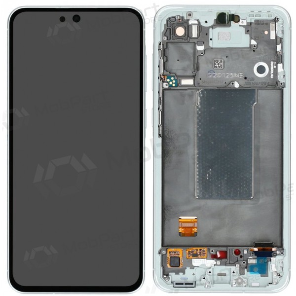 Ekranas Samsung A566 A56 5G su lietimui jautriu stikliuku ja rėmeliu Awesome Lightgrey originaalne (service pack) Ekranas Samsung A566 A56 5G su lietimui jautriu stikliuku ja rėmeliu Awesome Lightgrey originaalne (service pack)