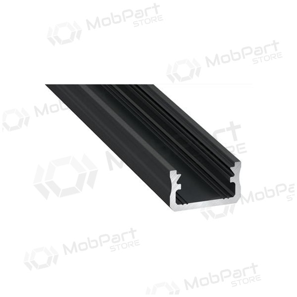 Aliuminis profilis Lumines LED juostoms A (mustad, anoduotas, 2m)