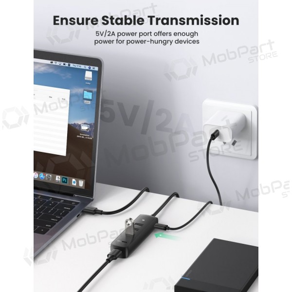 USB šakotuvas Ugreen CM416 USB-A 3.0 to 4xUSB-A 3.0 (10915) mustad